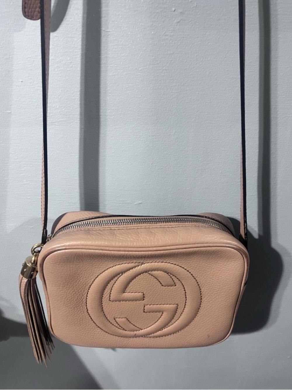 Gucci Camelia Pebbled Calfskin Leather Small Soho Disco Bag (Authentic Pre-Loved